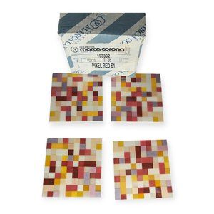 Ceramiche Marca Corona Pixel Multicolored Glass 4 x 4 Tile Set of 4